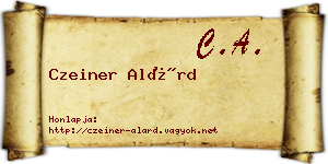 Czeiner Alárd névjegykártya
