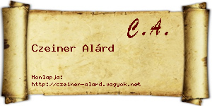 Czeiner Alárd névjegykártya